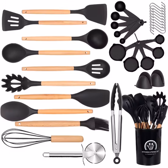 비점착성 내열성 35피스 캠핑 실리콘 주방 용품