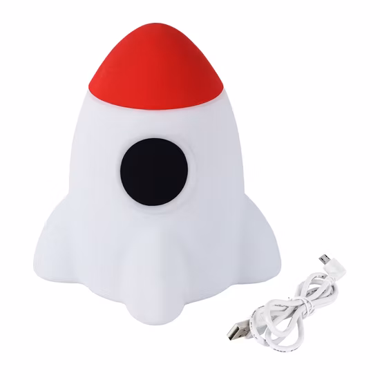 아이의 선물을 위한 고품질 3.7V 20lm 실리콘 접촉 통제 색깔 변하기 쉬워 작은 LED 로켓 밤 빛